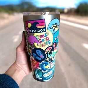 *NEW* Life is Good Roam Tumbler Bumper Sticker 20 oz Stainless Steel